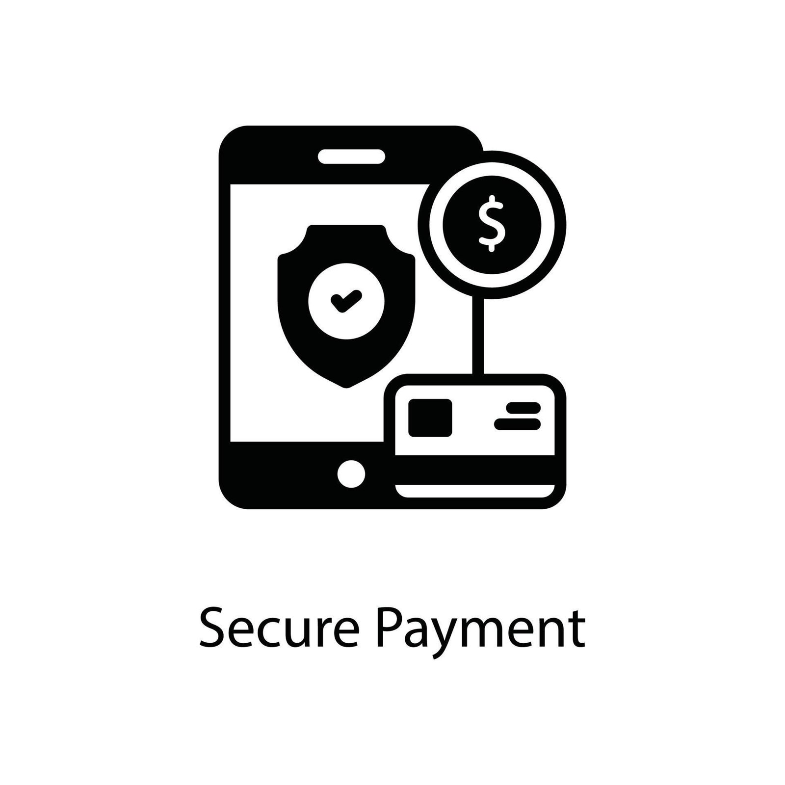 secure payment outline business and finanace style icon eps 10 vector